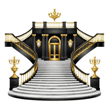 Black and white marble mansion aesthetics with shiny gold accents sticker