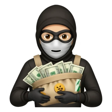 Robber,Knave. Half body sticker