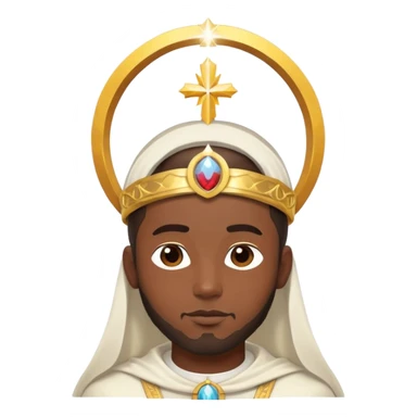 Black Male with a Saint halo above his head.  sticker