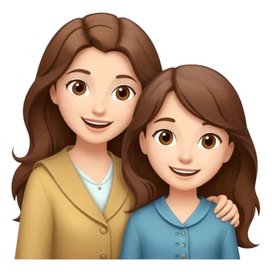  happy elegant beautiful girl flowy brown hair that is more valuable then corals and her sister excited to see to travel the world sticker