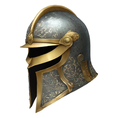 ornate french full-face armet helmet intricate inlays sticker