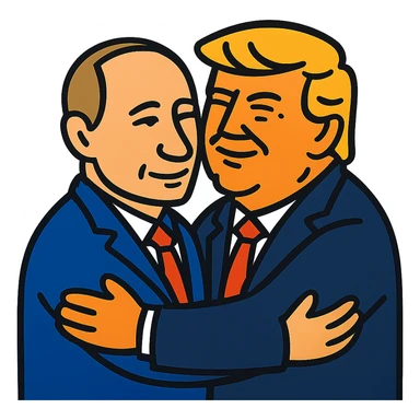 Putin and Trump hugging sticker