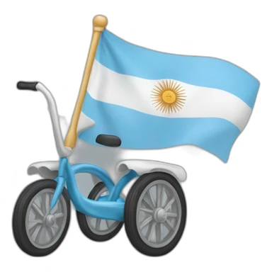 Silla de ruedas con bandera argentina de fondo sticker