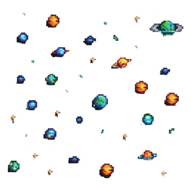 space galaxy with planets and stars sticker