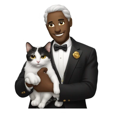 God holding a tuxedo cat sticker