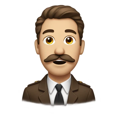 Brown haired guy with a mustache eyes rolling back board blowing air out of his mouth sticker