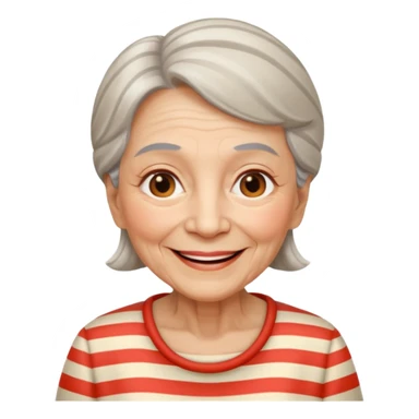 elderly woman with striped clothes sticker