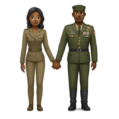 woman with military man holding hands sticker