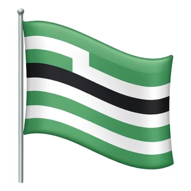 I want a flag as a emoji its made by three colours white green and black 🤍💚🖤its like that colours sticker