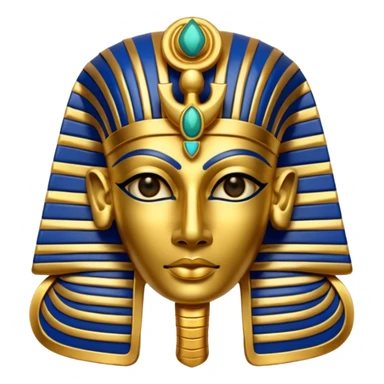Discord emoji for "RA Silkroad", Ancient Egyptian theme, Pharaoh mask, Ankh, Scarab, Eye of Horus, colorful, shiny gold, small, clear.
 sticker