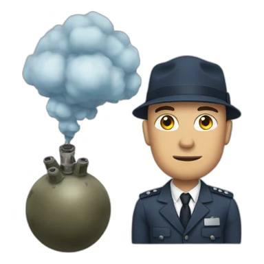 Oppenheimer with bomb sticker