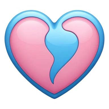 Blue and pink heart together sticker