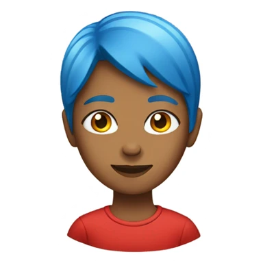 a woman with blue hair in red tshirt sticker