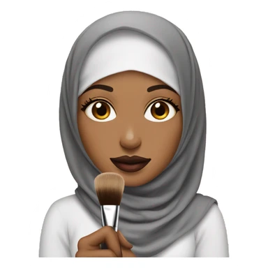 Hijabi-with-lipstick-holding-makeup-brushes sticker