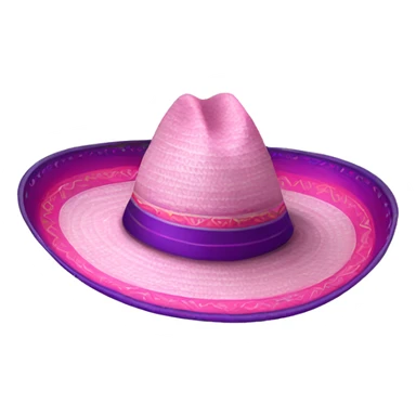 Realistic isolated pink and purple sombrero  sticker