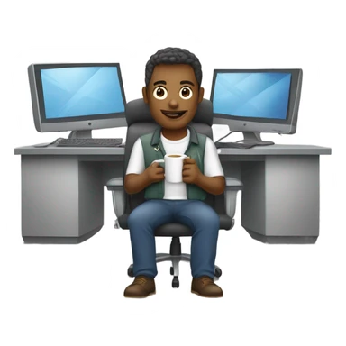 IT tech drinking on the job sticker