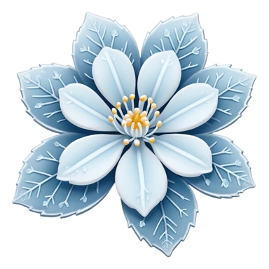 A tiny winter bloom dusted lightly with frost crystals. sticker