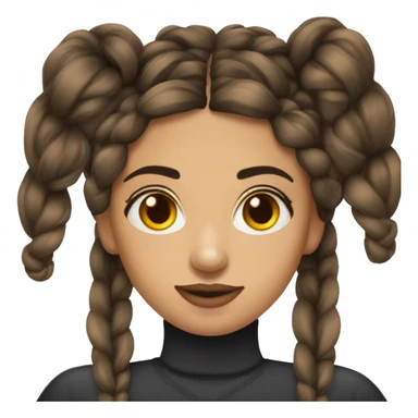 Mujer morena cabello largo con trenzas y maquillaje sticker