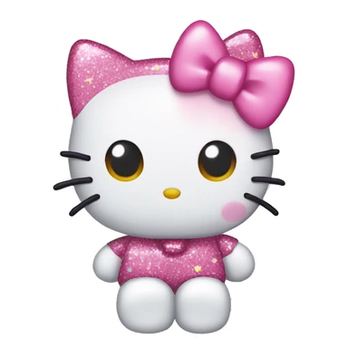 Hello kitty wearing a glittery bow that has pink frosting and sprinkles  sticker
