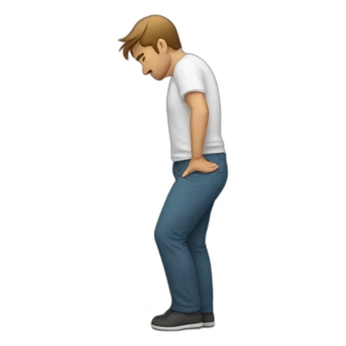 man with back pain sticker
