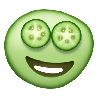 Happy with cucumbers on eyes  sticker
