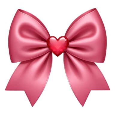 Red coquette bow with a heart in the middle, delicate and feminine, soft pink tones, elegant details sticker