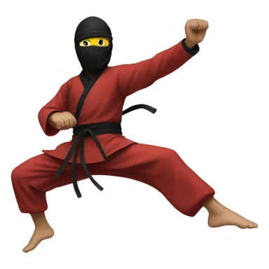 Ninja doing a high kick  sticker