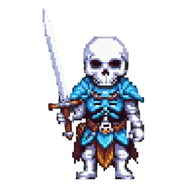 skeleton warrior with a sword sticker