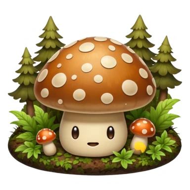 A sleeping mushroom sticker