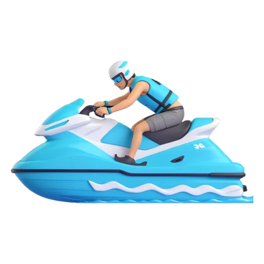white and turquoise jet ski with a person in a life jacket side view sporty dynamic sticker