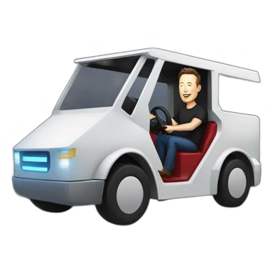 Elon musk riding in a Tesla cyber truck  sticker