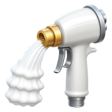 foam sprayer nozzle object icon, hose nozzle spraying thick foam, shiny metal parts, 3D cartoon, mobile game icon style, centered, clean background, no text, no watermark

 sticker