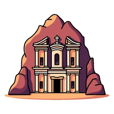 Petra Jordan Treasury building ancient rock-cut facade sticker