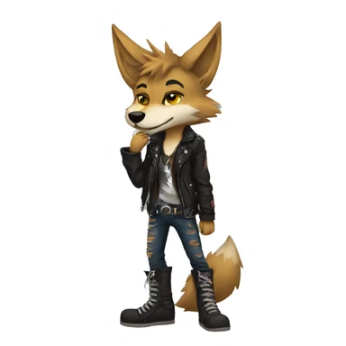 Anthro Punk Coyote Full body sticker