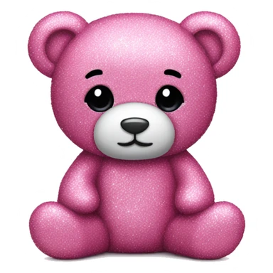Pink glitter teddy bear  sticker