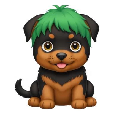green haired baby rottweiler sticker
