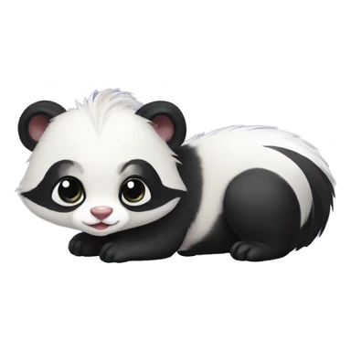 Cute skunk-panda-ferret-hybrid full body sticker