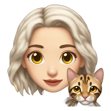 Emilia Clarke holds a Bengal cat with yellow eyes sticker