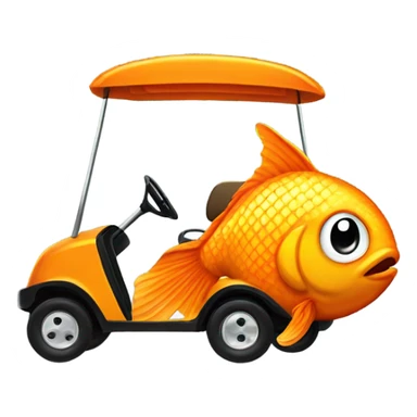 Goldfish beanie golf cart sticker
