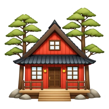 japan style wood house sticker