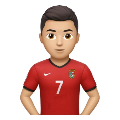 red football shirt with Ronaldo on the back sticker