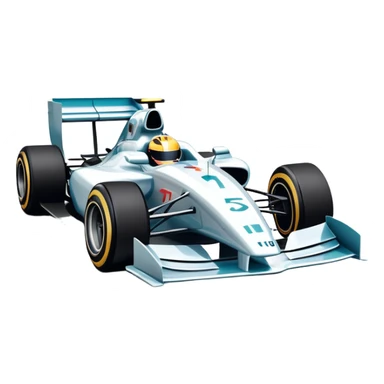 An icon showing a Formula 1 car racing down a track, with speed lines trailing behind. The design captures the intensity of high-speed racing, with sharp curves and bright track lights in the background. Transparent background highlights the action and excitement of racing. sticker