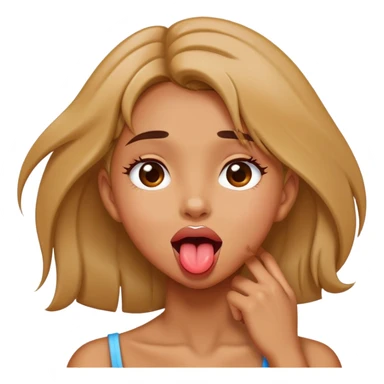 Girl grabbing her neck with tounge out sticker