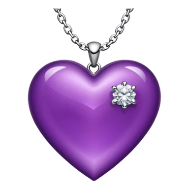 purple heart with diamond chain around it sticker
