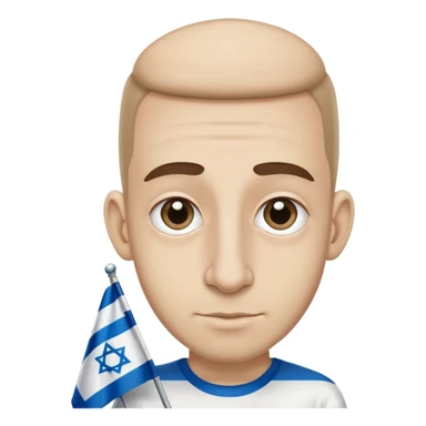 jew with a big nose and Israel flag on shirt sticker