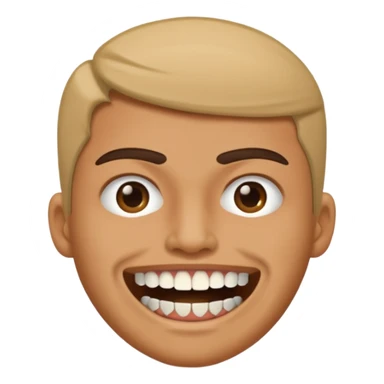 realistic grinding teeth emoji with their mouth lcosed sticker