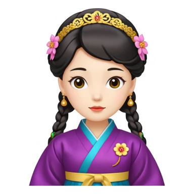 woman in hanbok sticker