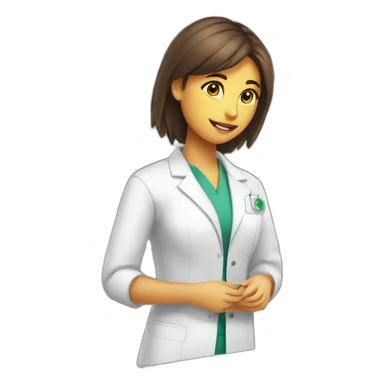 Chica joven trabajando en una farmacia sticker