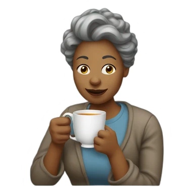 Ugly woman drinking tea sticker