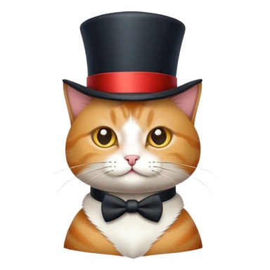 cat wearing top hat sticker